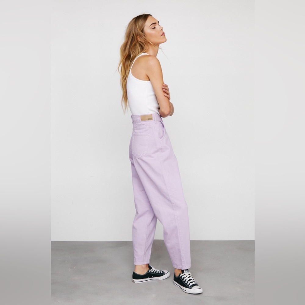 NWT Nasty Gal Organic Denim Tapered Leg Jean Lilac Purple